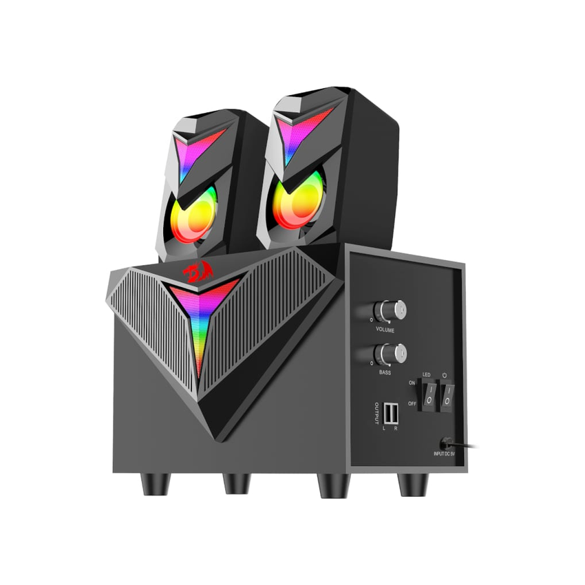 Redragon 2.1 satellite speaker toccata rgb 11w gaming speaker - Black (Photo: 2)